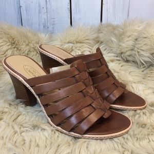 Circa Joan & David Brown Leather Heel Sandal- 6.5